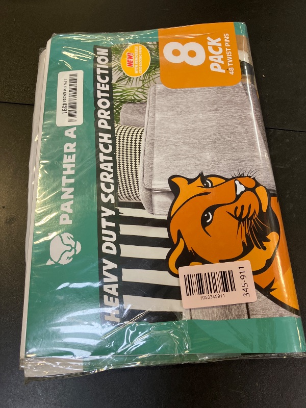 Photo 1 of 8 Pack Cat Scratch Furniture Protector Sheets – Clear Couch & Sofa Guard from Cat Claws – Easy Apply, Removable, with Twist Pins (4 XL + 4 Large)