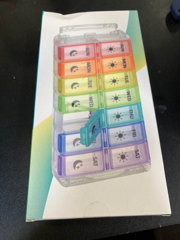 Photo 1 of Weekly Pill Organizer 2 Times a Day Extra Large 7 Day Easy Fill Quick Fill Portable Fullicon AM PM Pill Box for Supplement, vitamine, and Medicine - (Patent Registered)