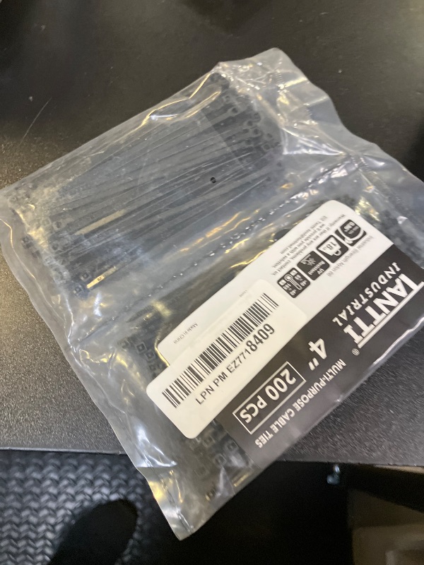 Photo 1 of Zip Ties 4 inch (200 Pack), Small Zip Ties with 18 lb Tensile Strength, Black, by Tantti Supply