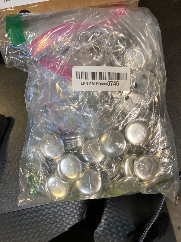 Photo 1 of JJUNW 200 Sets 58mm/2.28 inch Button Maker Supplies, 58mm Approx. 2.25 in Round Badge Blank Button Pins with Clear Film for Buttons Maker Machine, Pin Makers, and Badge Press