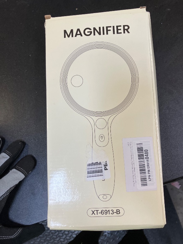 Photo 1 of Large Magnifying Glass with 36 LED Light, 10X 20X 45X Handheld Illuminated Lighted Magnifier with 1 UV Light for Seniors Reading, Inspection, Coins, Exploring Close Work