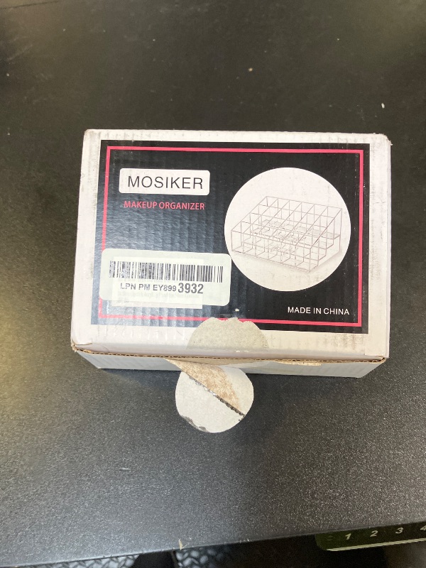 Photo 1 of MOSIKER Lipstick Organizer,Small Clear Plastic Compact Lip Gloss Chapstick Perfume Sample Mascara Holder with 24 Slots