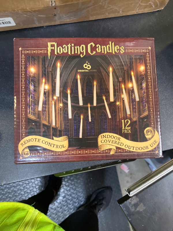 Photo 1 of ORIENTAL CHERRY Halloween Decorations - Floating LED Candles with Remote Control -12Pcs Magic Witch Wizard Christmas Decor for Indoor Home Room Classroom Bedroom Birthday Party (with Common Remote)