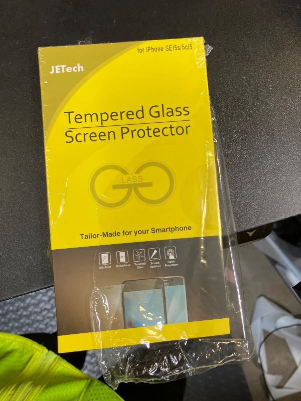 Photo 1 of JETech Screen Protector for iPhone 5s/5c/5/SE 2016, Tempered Glass Film, 2-Pack