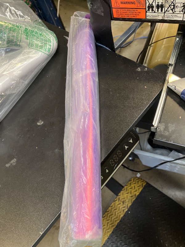 Photo 1 of ONEART | 16 Gauge Holographic Iridescent Plastic Vinyl, 16"x54" Transparent Vinyl Fabric-Purple