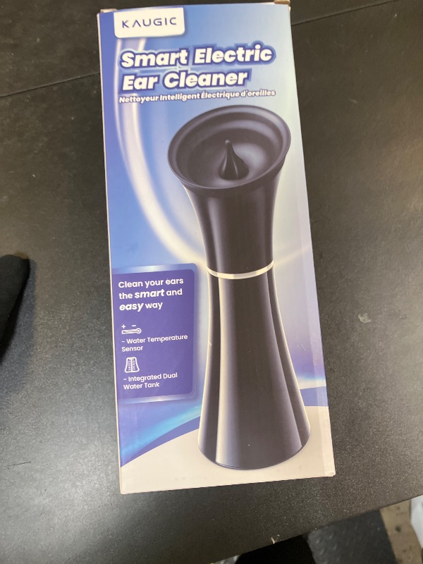 Photo 1 of KAUGIC Upgraded Ear Wax Removal with One-Piece Waste Tank, Safe Ear Cleaner with Water Temperature Sensor, FSA/HSA Eligible Effective Ear Irrigation Kit & USB-A to C Cable, IPX7, Black