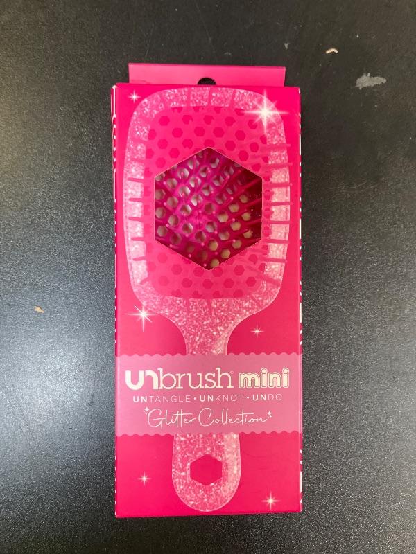 Photo 1 of FHI Heat UNbrush Mini Detangler Brush for Pain-Free Brushing on All Wet or Dry Hair Types — Durable Duoflex Anti-Static Bristles, Lightweight Handle, Vented Mini Hair Brush, Rose Quartz Pink