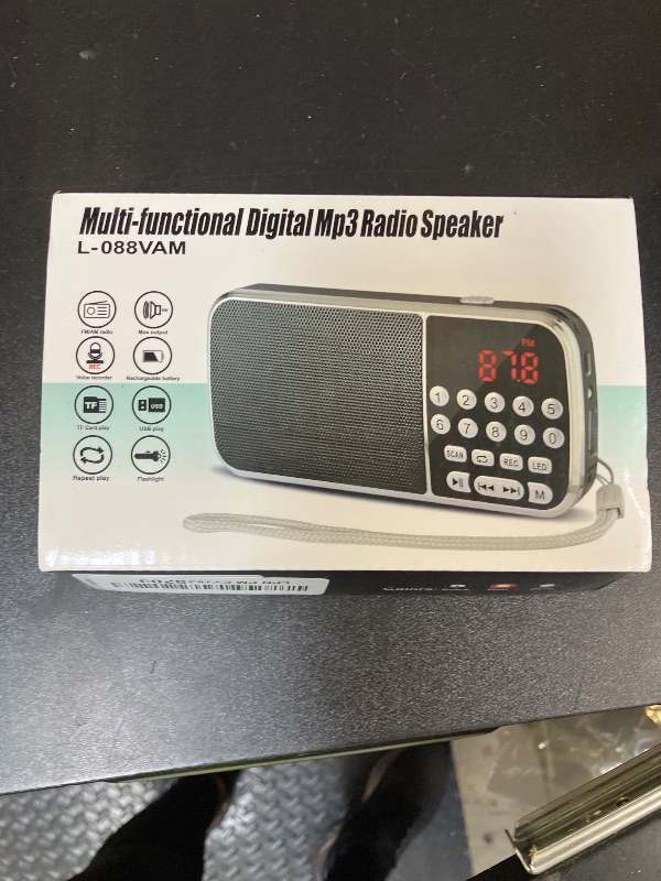 Photo 1 of Digital AM FM Radio with Bluetooth 5.3,Small Transistor Radio with Best Reception,2000mAh Rechargeable Battery Operated with 5W Speaker,TF Card USB MP3 Playback,3.5mm Earphone Jack,Flashlight                                                                