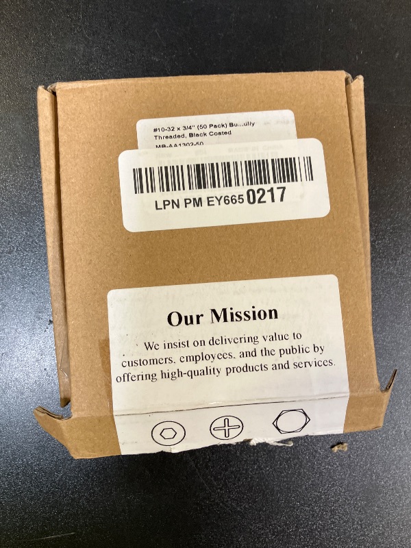 Photo 1 of #10-32 x 3/4" (50 Pack) Button Head Socket Cap Screws Bolts, Stainless Steel 304 (18-8), Allen Hex Drive, Coarse Thread, Fully Threaded, Black Coated