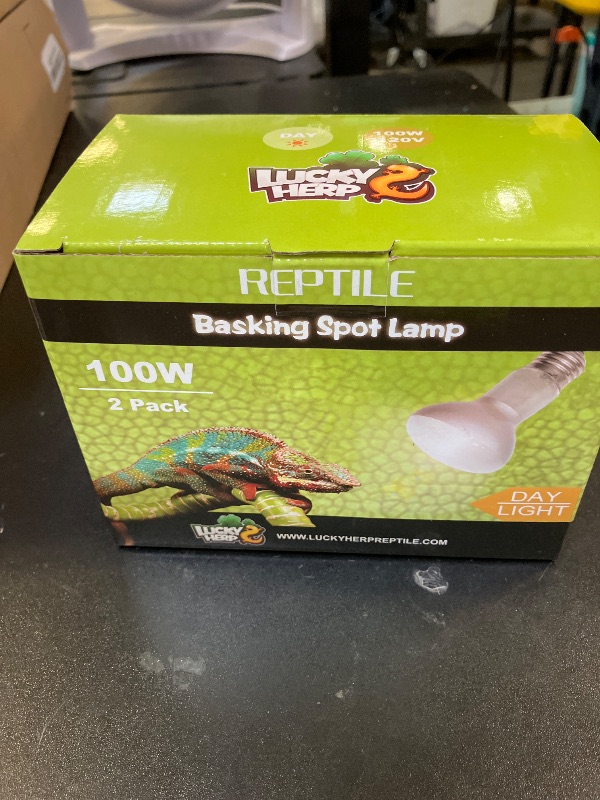 Photo 1 of LUCKY HERP Reptile Heat Lamp - 100W (2nd Gen) Heat Lamp Bulbs for Reptiles 2 Pack, Amphibians Basking Heat Lamp Bulbs, UVA Daylight Basking Light for Reptiles, Bearded Dragon, Lizard, Turtle, Chicken