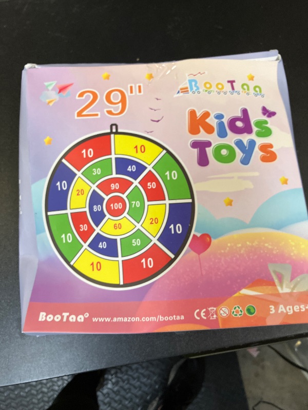 Photo 1 of 29" Large Dart Board for Kids, BooTaa Kids Dart Board with 12 Sticky Balls, Boys Toys, Indoor/Sport Outdoor Fun Party Play Game Toys, Birthday Gifts for 3 4 5 6 7 8 9 10 11 12 Year Old Boys Girls