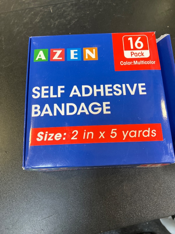Photo 1 of AZEN 16 Pack Self Adhesive Bandage Wrap, 2" X 5 Yards Elastic Cohesive Bandage Wrap, Color Athletic Tape, Vet Wrap, Ankle Tape