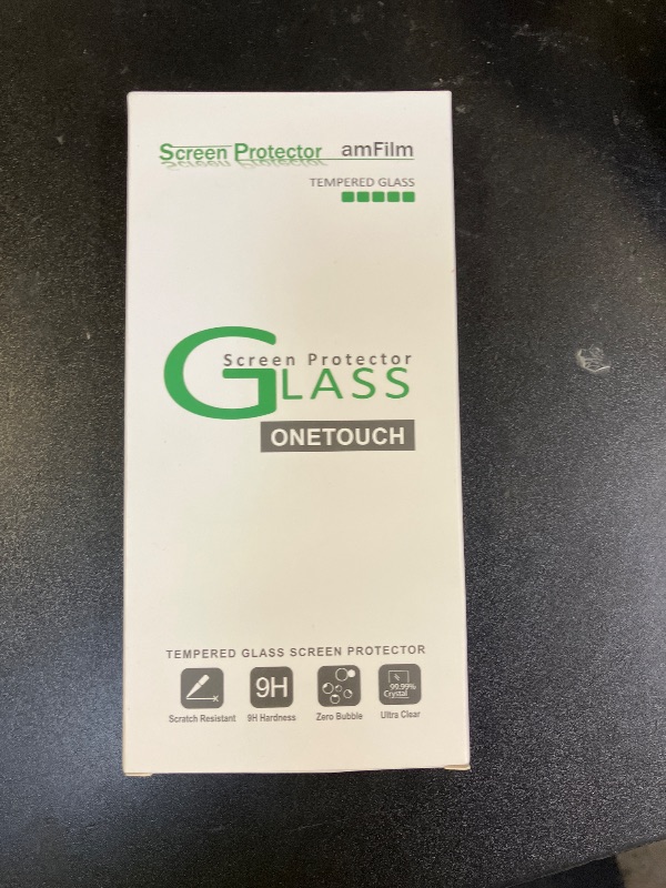 Photo 1 of amFilm (2+2 PACK OneTouch Compatible with iPhone 14 Plus 6.7 Tempered Glass Screen Protector and Camera Lens Protector, Edge to Edge Full Coverage with Easy Installation Kit