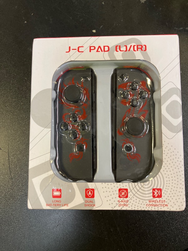 Photo 1 of Kipylca Nintendo Switch Controller, Replacement for Switch Joycon, Switch Wireless Controllers with 6-Axis Gyro,Wake-up, Vibration, Screenshot, Red Dragon