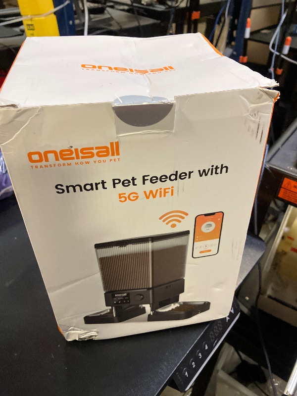 Photo 1 of oneisall Automatic Cat Feeder with 5G WiFi, Automatic Cat Food Dispenser for 2 Cats Small Pets, 20 Cups/5L Timed Dry Food Dispenser with APP Control
