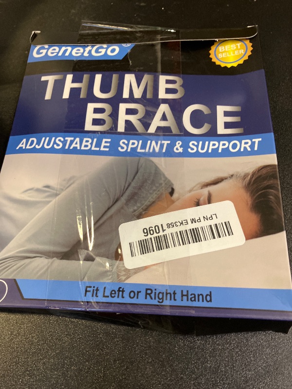 Photo 1 of Thumb Splint - Thumb Spica Support Brace Stabilizer for Pain, Sprains, Arthritis, Tendonitis (Right Hand or Left Hand) (Black)