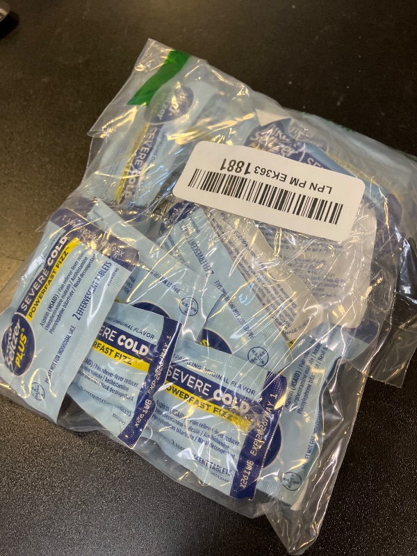 Photo 1 of Alka-Seltzer Plus Severe Cold - Sparkling Original Powerfast Fizz Effervescent Common Cold Tablets, Sinus Congestion, Runny Nose, and Dry Cough, 36CT, Packaging May Vary EXP MAY 2026
