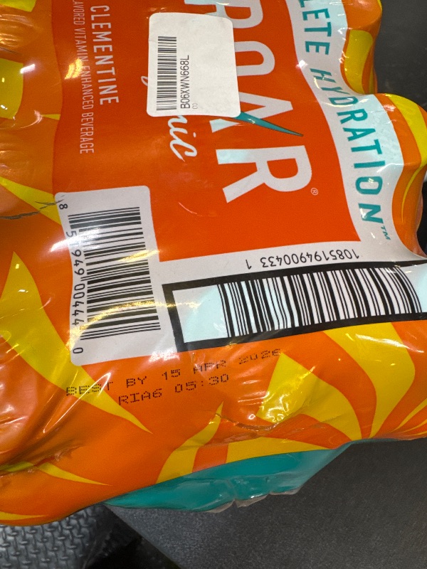 Photo 1 of Roar Organic Electrolyte Infusions - USDA Organic - Mango Clementine - with Antioxidants, B Vitamins, Low-Calorie, Low-Sugar, Low-Carb, Coconut Water Infused Beverage 18 Fl Oz (Pack of 12) Expiration Date 04/15/2026