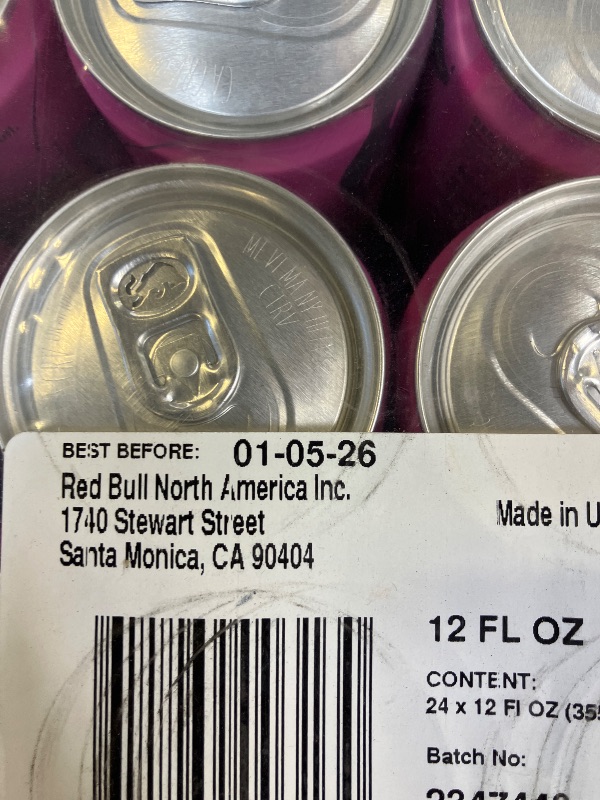 Photo 1 of Red Bull Pink Edition Energy Drink, Wild Berries, 12 fl. z., Case of 24 cans, with 114mg Caffeine, Taurine & B Vitamins EXP: 01/05/2026