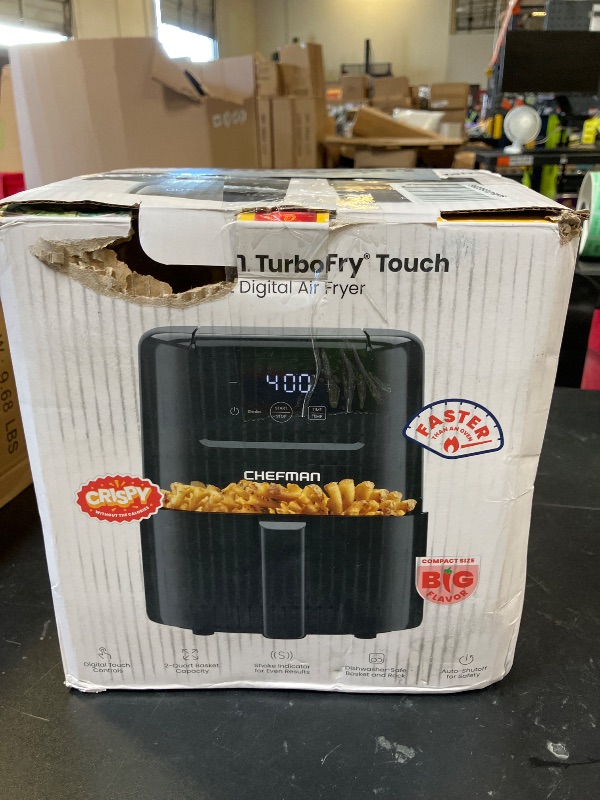Photo 1 of CHEFMAN 2 Qt Mini Air Fryer – Digital Space-Saving Compact Air Fryer with Nonstick and Dishwasher Safe Basket, Quick & Easy Meals in Minutes, Features Digital Timer and Shake Reminder – Black