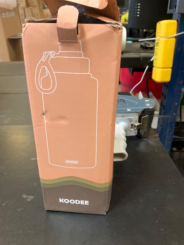 Photo 1 of Koodee Water Bottle with Straw 32 oz Stainless Steel Double Wall Vacuum Insulated Wide Mouth Water Flask-Reusable Metal Sports Water Bottle for Women (Light Pink)