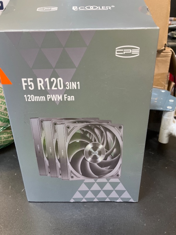 Photo 1 of PCCOOLER 3in1 120mm Case Fan, 3 Packs F5 R120 2200RPM FDB Computer PC Fans PWM 4-Pin FDB Daisy Chain Case Fans, 86CFM 3.2mmH2O 3 Mode Computer Fan for CPU Liquid Cooler, Air Cooler Black 3 Pack