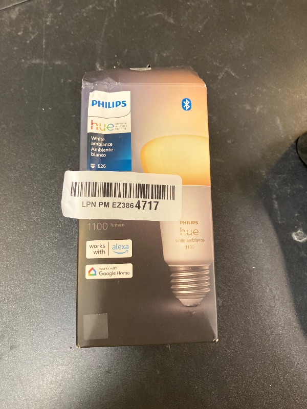 Photo 1 of Philips Hue Smart 75W A19 LED Bulb - White Ambiance Warm-to-Cool White Light - 1 Pack - 1100LM - E26 - Indoor - Control with Hue App - Works with Alexa, Google Assistant and Apple Homekit