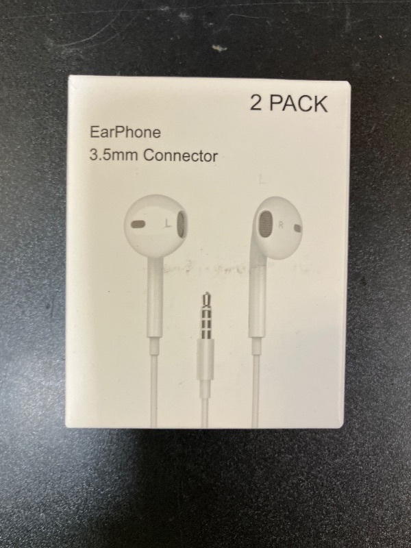 Photo 1 of for Apple Earbuds Wired [Clear Call], [MFi Certified] 3.5mm Headphones with Microphone Volume Control HiFi Stereo Ear Buds for iPhone/iPad/Kindle/Weather Radio [2 Pack]