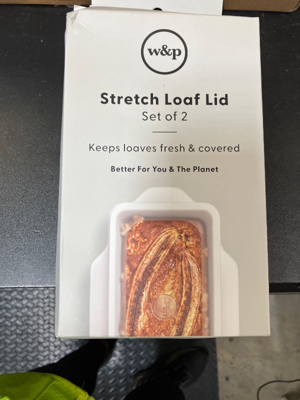 Photo 1 of W&P Reusable Silicone Stretch Lid, Loaf (5 x 9) Set of 2, Dishwasher Safe, Freezer Safe, LFGB/Premium Silicone, Microwave Safe, Clear