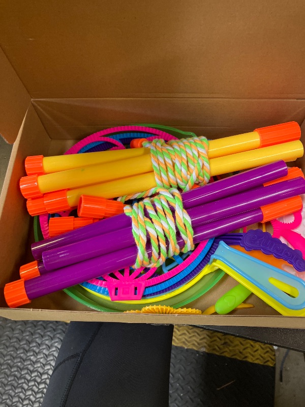Photo 1 of Lenwen 16 Pcs Giant Bubble Wands Kit Big Maker Toy Large Gigantic Bubble Wands with Refill and Tray for Summer School Birthday Outdoor Playtime Fun Activity Party Favors(Classic)
