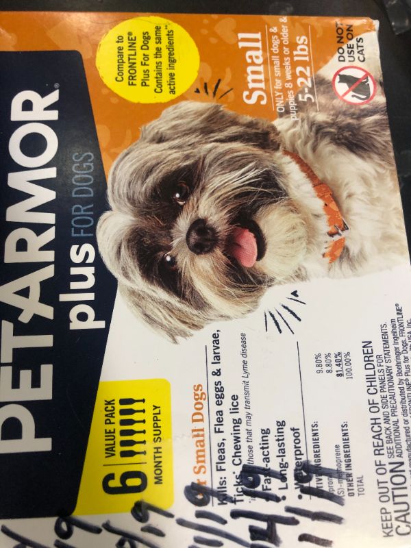 Photo 1 of PetArmor Plus for Dogs Flea and Tick Prevention for Dogs, Long-Lasting & Fast-Acting Topical Dog Flea Treatment, 6 Count, small