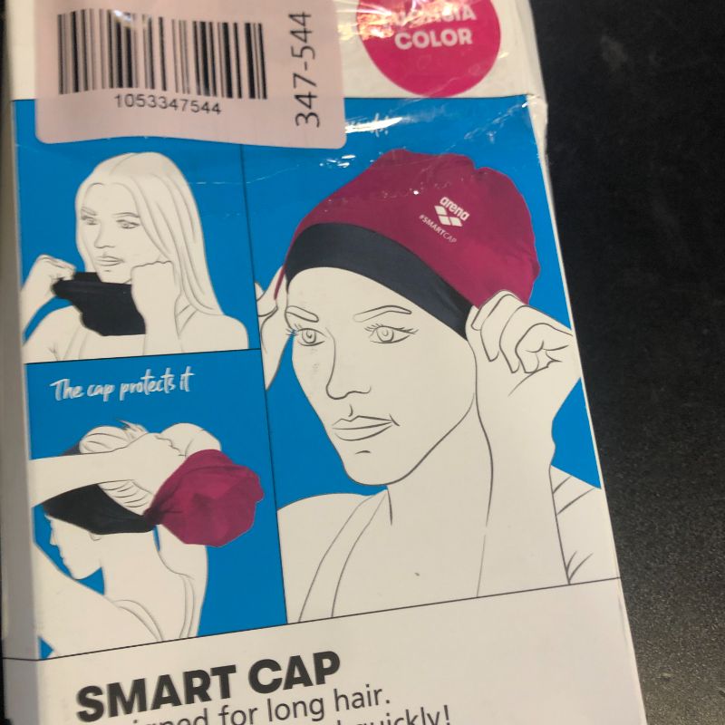 Photo 1 of Arena Unisex Adult Smartcap Extra Soft Swim Cap for Fitness Swimmers Two-in-One Headcover for Long Hair, One Size Fits Most, Fuchsia