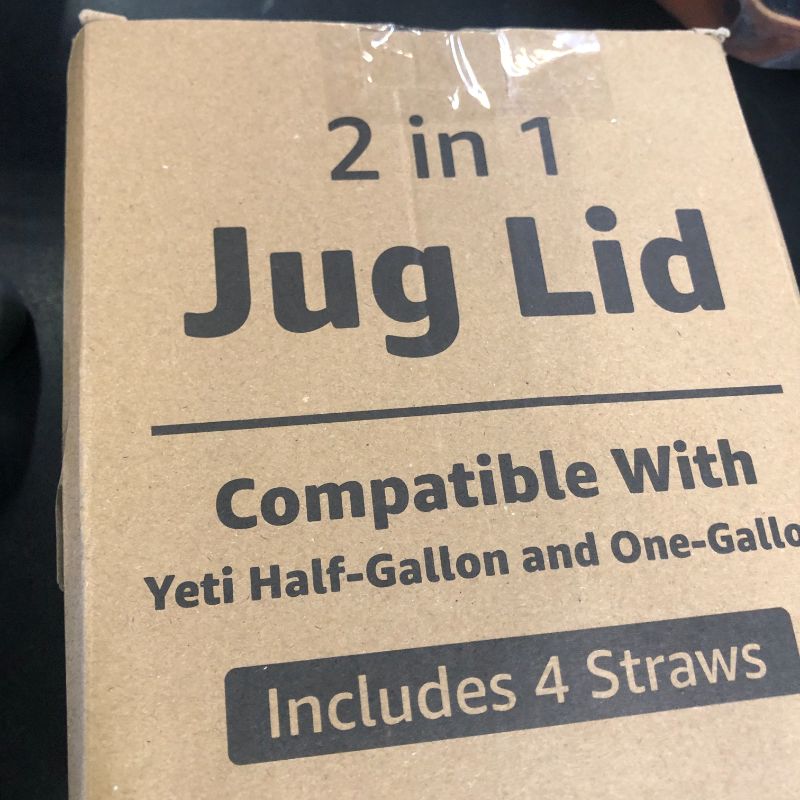 Photo 1 of Jmoe USA Improved Jug Lid for Yeti Half Gallon and One Gallon Rambler Jugs | 2 in 1 Replacement Lid | Large Chug Spout and Leakproof Flip Straw | BPA Free Plastic | Includes 4 Straws