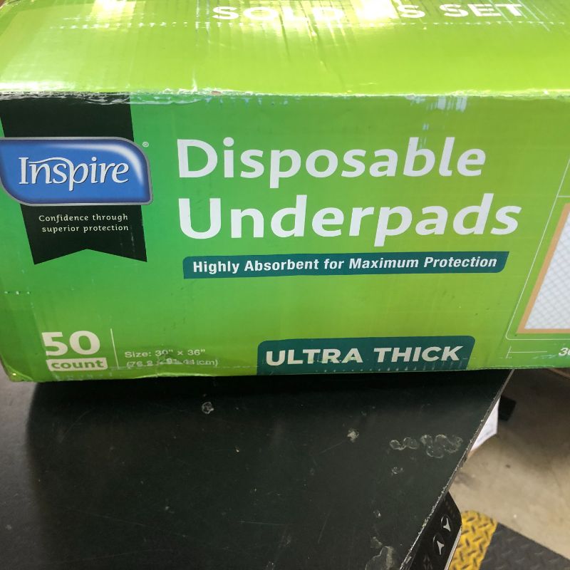 Photo 1 of Inspire Super and Ultra Absorbent Disposable Bed Pads (30" X 36" Pack of 50)