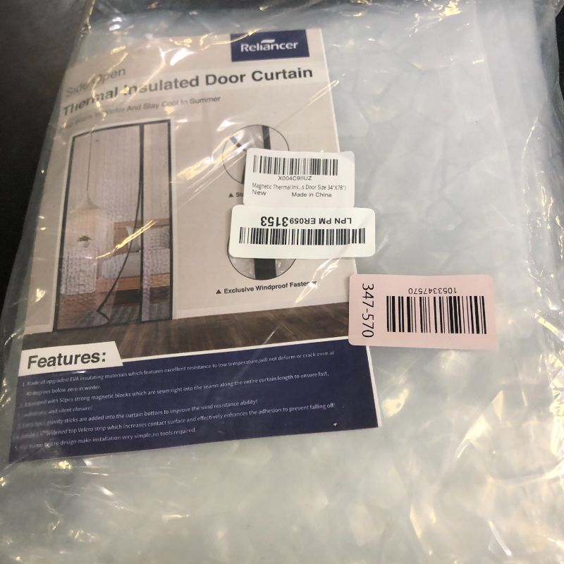 Photo 1 of RELIANCER Magnetic Thermal Insulated Door Curtain,Waterproof EVA Door Cover,Left Right Side Opening,Fit Doors Size 34"x78",Self-Closing Insulated Doorway Curtain,Patio Auto Close Thermal Doors Screen