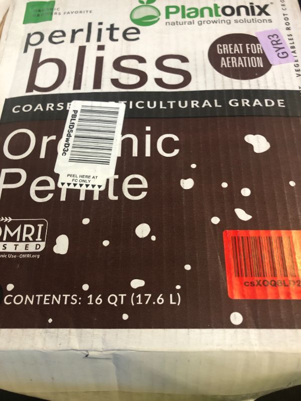 Photo 1 of Perlite Bliss (16 Qts) - Organic Perlite for Plants - Coarse Perlite Bulk Soil Amendment - Chunky Perlite for Plants, Potting Soil, Garden Soil, & Coco Coir - Horticultural Perlite for Gardening