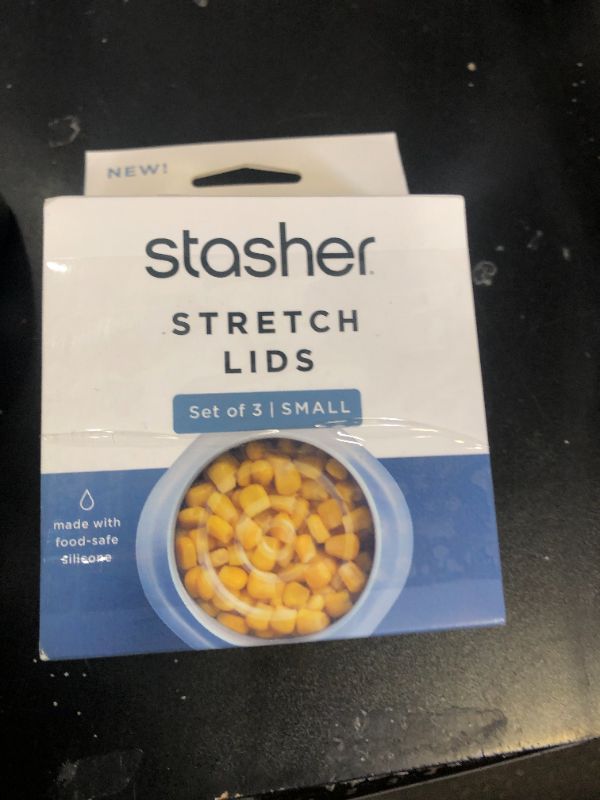 Photo 1 of Stasher Premium Reusable Silicone Stretch Lids 3-Pack Box - Small, Clear, 2.5 Lids, Airtight Seal, Food Container Covers, BPA Free, Leak-free, Dishwasher Safe, Microwave Safe, Eco-Friendly