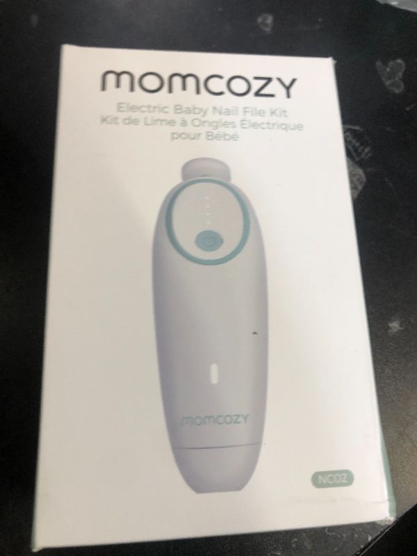 Photo 1 of Momcozy Baby Nail File Electric, Gentle Baby Nail Trimmer Electric, Baby Nail Clipper with Night Light, 7 Grinding Head Replacement Pads, Green
