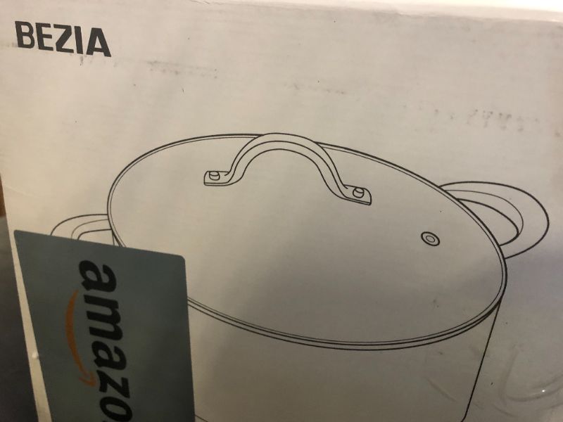 Photo 1 of BEZIA 10 Quart Cooking Pot, Large Non Stick Induction Stock Pots with Lid, All Stove Compatible, 10 QT Aluminum Soup/Stew Pot For Large Families or Meal Prepping, Grey