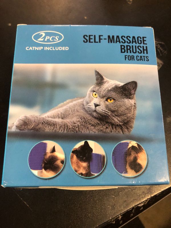 Photo 1 of yuntop 2 Pack Softer Self Groomer with Catnip Wall Corner Massage Comb Scratcher Grooming Brush Tool for Long & Short Fur Kitten Cats Dogs