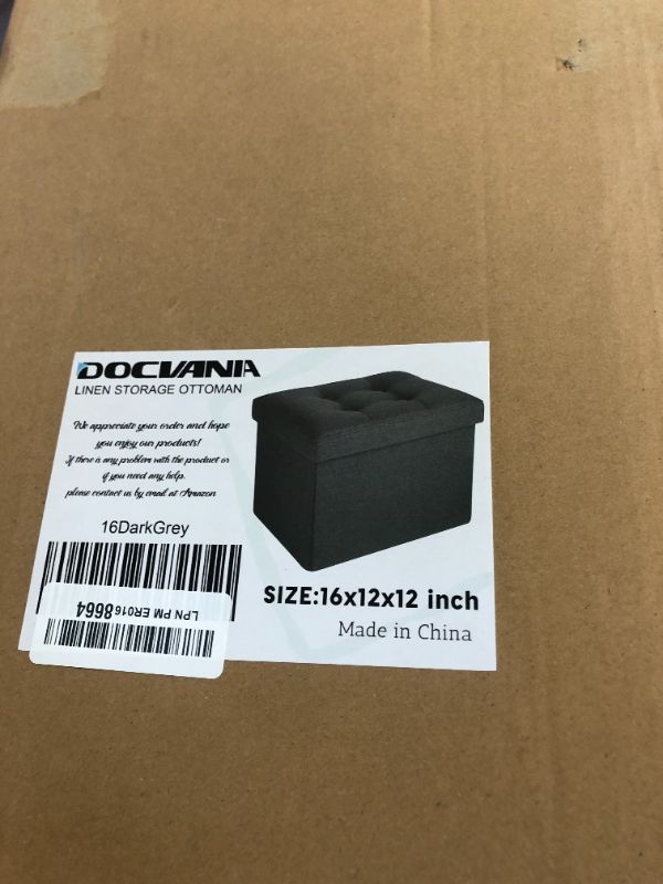 Photo 1 of Docvania Ottoman Storage Ottoman Foot Rest Stool Foldable Bench with Storage Student Dormitory Bedroom and Entryway 16 X 12 X 12