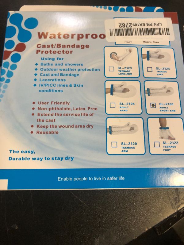 Photo 1 of UpGoing Cast Covers for Shower Arm Adult Waterproof Cast Cover Shower Protector Bag for Wound Arm, Hands, Wrists, Elbow, Finger to Keep Wounds Dry, Reusable Durable