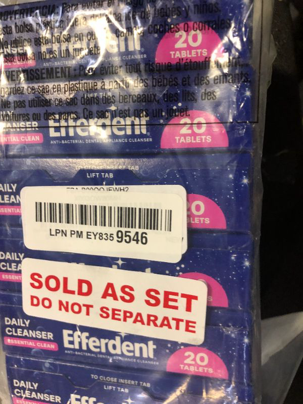 Photo 1 of Efferdent Denture Cleaner, 6 Packs of 20 Tablets