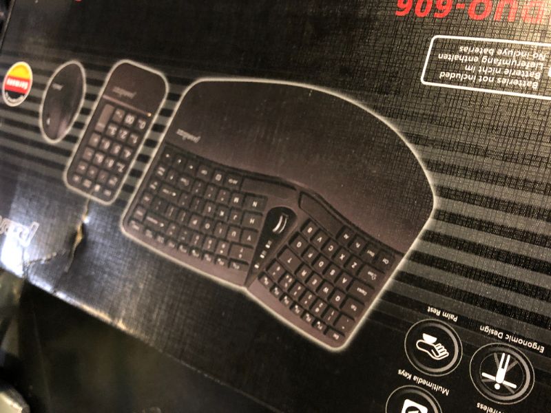 Photo 1 of Perixx PERIDUO-606A, 3-in-1 Wireless Compact Ergonomic Keyboard with Vertical Mouse and Numeric Keypad - Adjustable Palm Rest - Tilt Wheel - Membrane Low Profile Keys - US English
