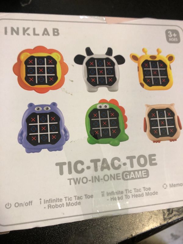 Photo 1 of INKLAB Tic Tac Toe Game, Animal-Themed 3-in-1 Handheld Puzzle Game Console, Board Games for Kids, Portable Travel Games, Birthday Gifts for Ages 3+ (Owl)