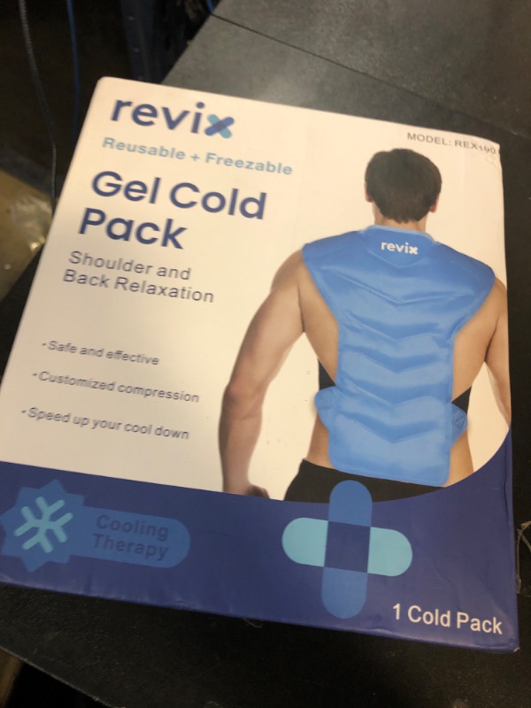 Photo 1 of REVIX Large Ice Pack for Shoulder and Back with Straps, Reusable Full Back Ice Pack Wrap Cold Compression Therapy for Discomfort and Fatigue Relief, Post-Workout Recovery
