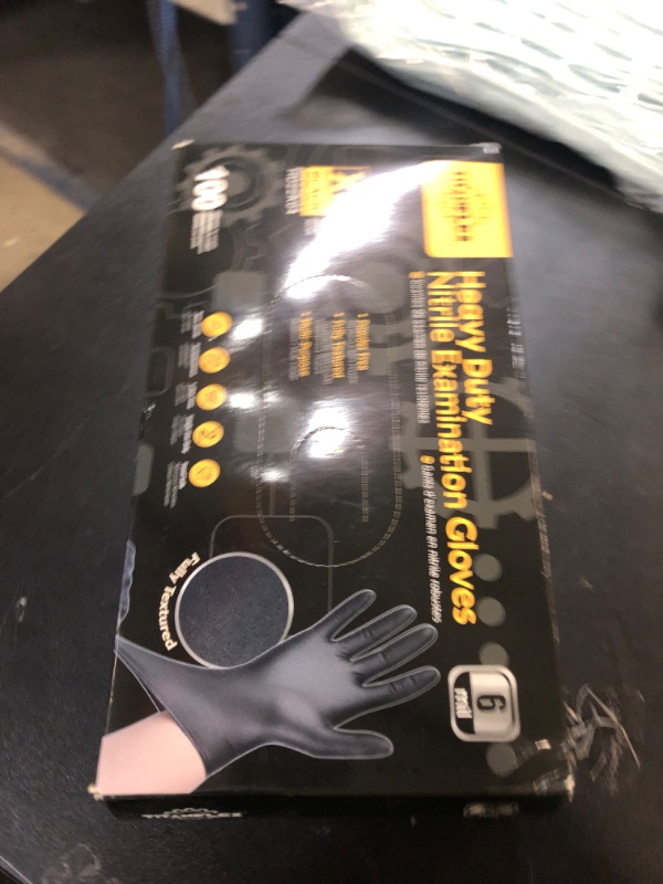 Photo 1 of TitanFlex Disposable Nitrile Exam Gloves, 6-mil, Black, XL 100-ct Box, Heavy Duty, for Cooking, Mechanics, Latex Free, Food Safe Rubber for Food Prep