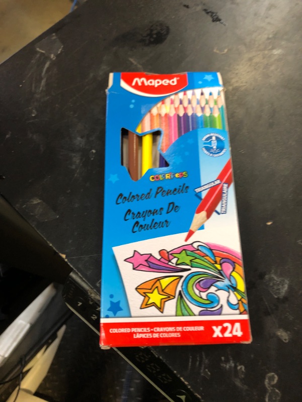 Photo 1 of Maped Helix USA - Color'Peps Triangular Colored Pencils, 24 Pack - Art Project Creation - Vibrant Colors - Quality Art Supplies for Professionals and Hobbyists
