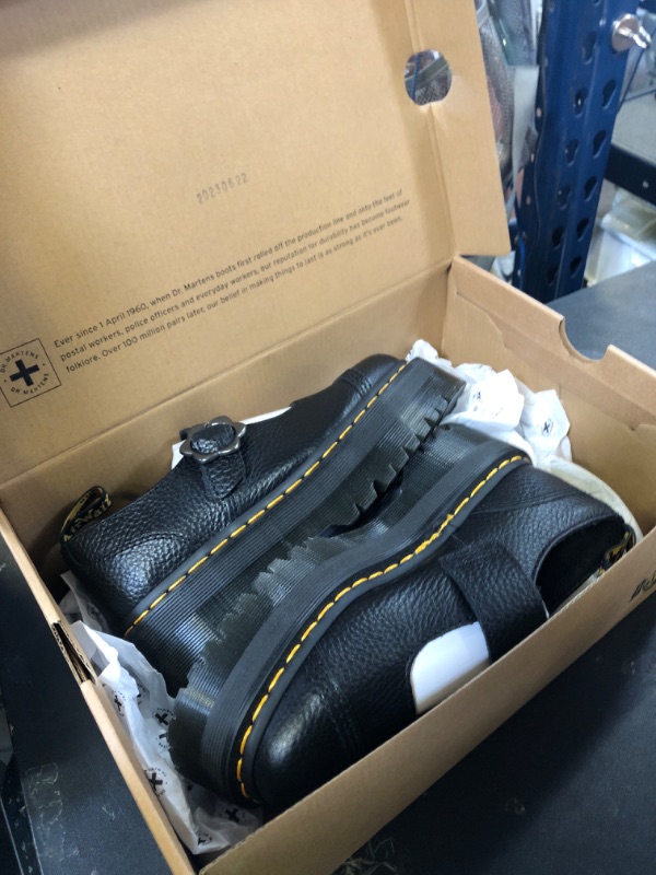 Photo 1 of Dr. Martens Women's Addina FLWR Mary Jane Flat, Black Milled Nappa, 5