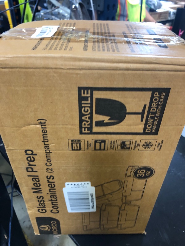 Photo 1 of [5-Pack,36 Oz]Glass Meal Prep Containers 2 Compartments Portion Control with Upgraded Snap Locking Lids Glass Food Storage Containers, Microwave, Oven, Freezer and Dishwasher (4.5 Cups)